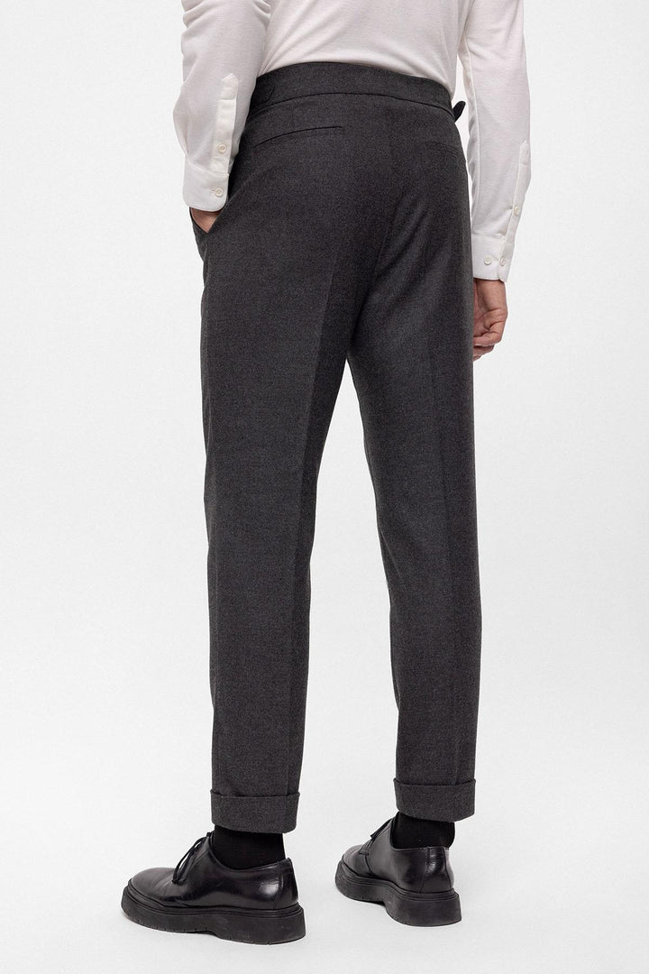 ANT Wool Look High Waist Pleated Men's Trousers - Livingston