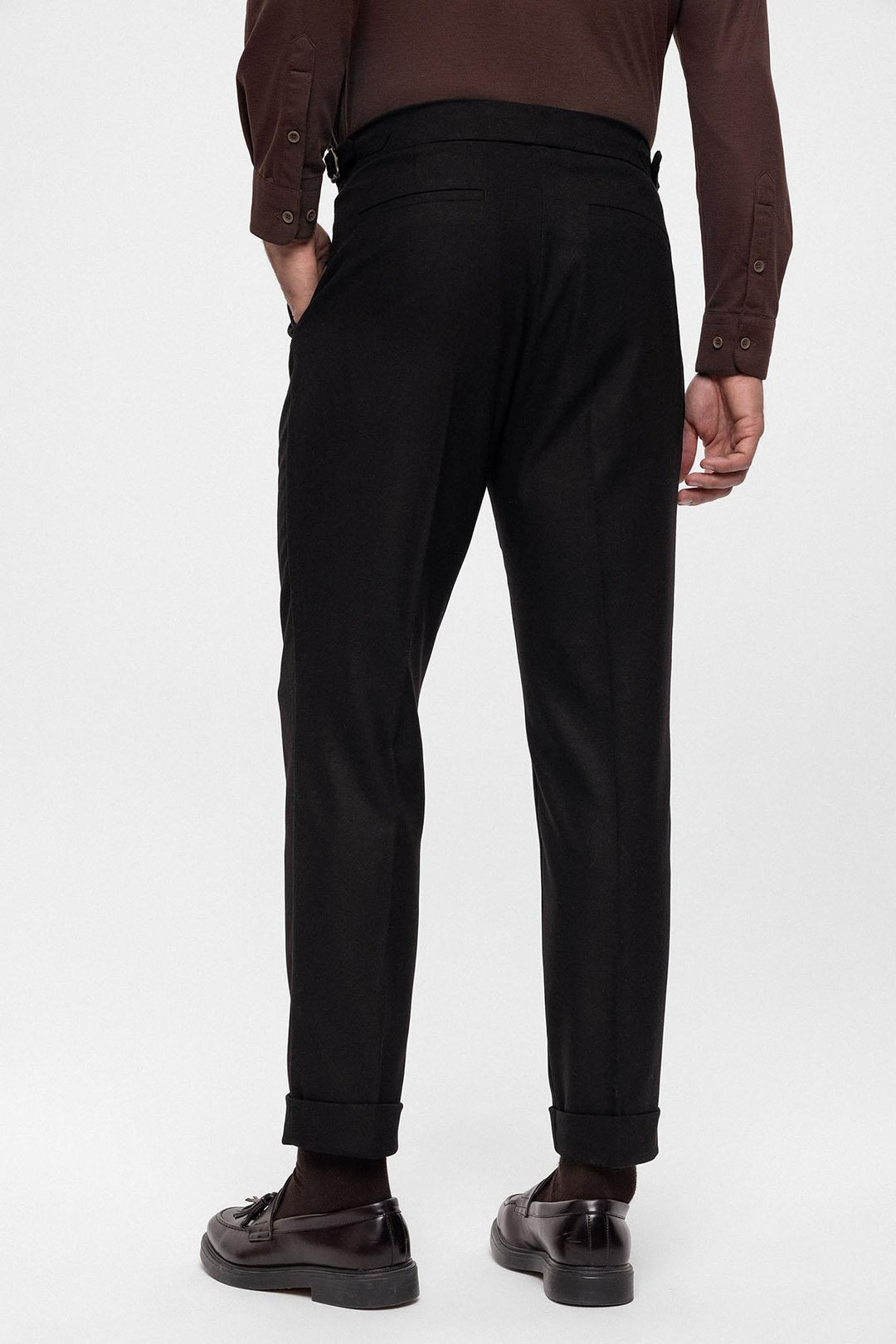 ANT Wool Look High Waist Pleated Men's Trousers - Trento