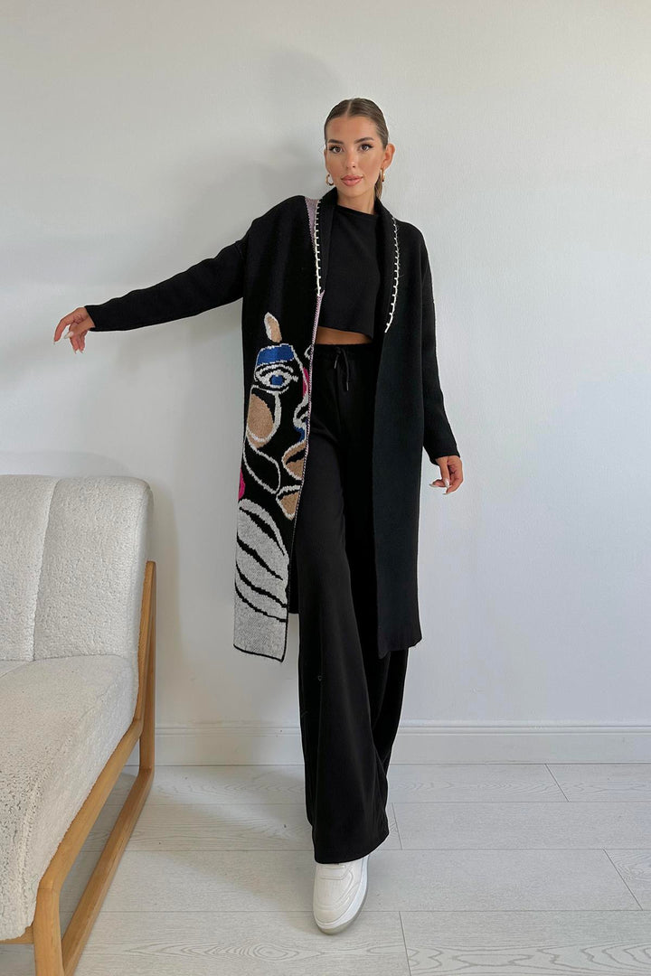 ELS Patcherded Cardigan - Black - San Antonio Abad